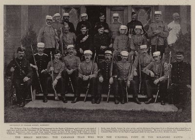 La reunión de Bisley, el equipo canadiense que ganó el Premio Colonial en el partido Kolapore de English Photographer