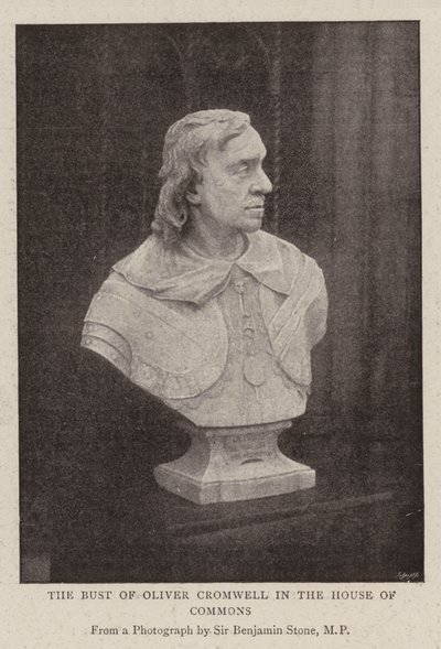El busto de Oliver Cromwell en la Cámara de los Comunes de English Photographer