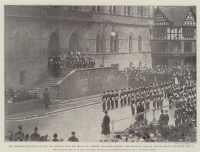 El Regimiento de Cheshire dejando sus Colores con el Alcalde de Chester para Custodia Segura, el Regimiento va al Servicio Activo en Sudáfrica de English Photographer