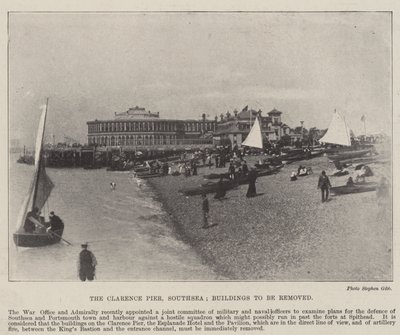 El Muelle Clarence, Southsea, Edificios a ser removidos, 2 de mayo de 1896 de English Photographer
