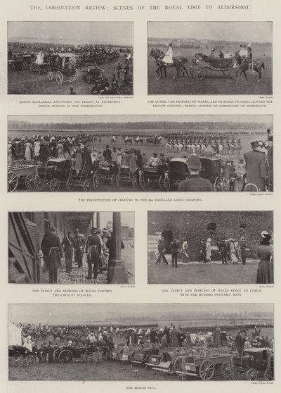 La Revisión de la Coronación, Escenas de la Visita Real a Aldershot de English Photographer