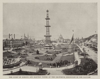 El patio de honor y la Torre Eléctrica en la Exposición de California durante el día de English Photographer