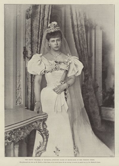 La princesa heredera de Rumania (princesa María de Edimburgo) en su vestido de novia de English Photographer