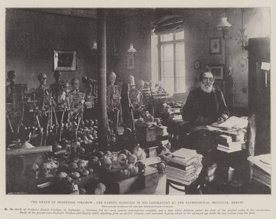 La muerte del profesor Virchow, el famoso científico en su laboratorio en el Instituto Patológico de Berlín de English Photographer