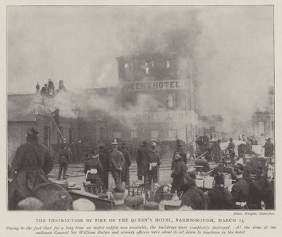 La destrucción por fuego del Queens Hotel, Farnborough, 14 de marzo de English Photographer