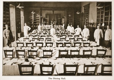 El Comedor, Donington Hall, ilustración de Prisioneros Alemanes en Gran Bretaña de English Photographer