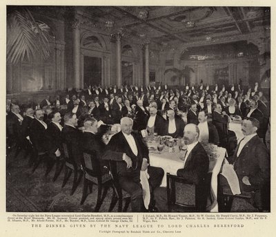 La cena ofrecida por la Liga Naval a Lord Charles Beresford de English Photographer