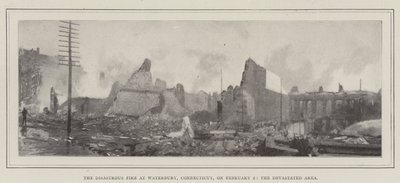 El Desastroso Incendio en Waterbury, Connecticut, el 2 de Febrero, el Área Devastada de English Photographer