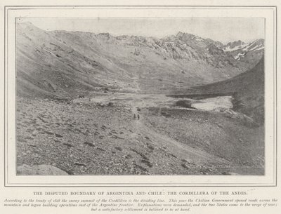 La frontera disputada de Argentina y Chile, la Cordillera de los Andes de English Photographer