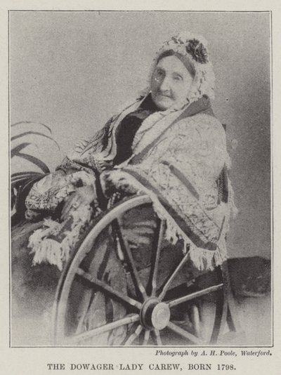 La viuda Lady Carew, nacida en 1798 de English Photographer