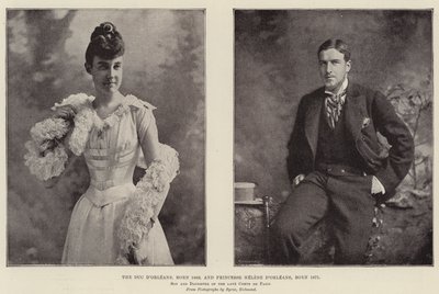 El Duque de Orleans, nacido en 1869, y la Princesa Helena de Orleans, nacida en 1871, hijo e hija del difunto Conde de París de English Photographer