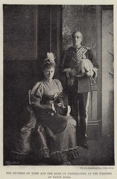 La Duquesa de York y el Duque de Westminster en la boda en Eaton Hall de English Photographer