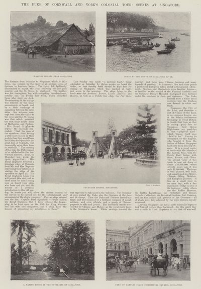 El Duque de Cornualles y la gira colonial de York, escenas en Singapur de English Photographer