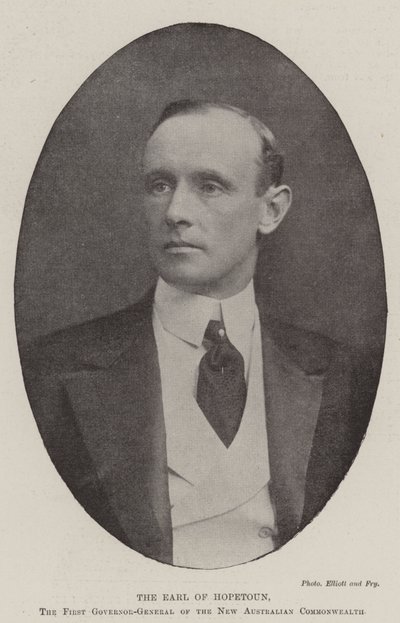 El conde de Hopetoun, primer gobernador general de la nueva Commonwealth australiana de English Photographer