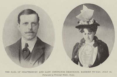 El Conde de Shaftesbury y Lady Constance Grosvenor, casados hoy, 15 de julio de English Photographer