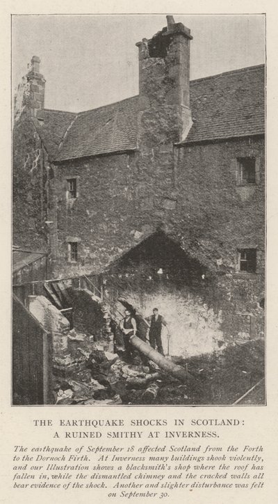 Los terremotos en Escocia, una herrería en ruinas en Inverness de English Photographer