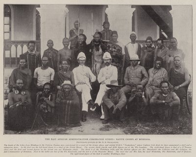 Los invitados de la coronación de la administración del este de América, jefes nativos en Mombasa de English Photographer