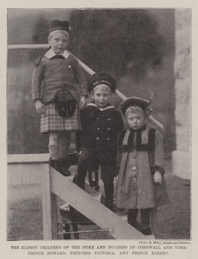 Los Hijos Mayores del Duque y la Duquesa de Cornwall y York, Príncipe Eduardo, Princesa Victoria y Príncipe Alberto de English Photographer