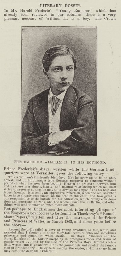 El emperador Guillermo II en su infancia de English Photographer