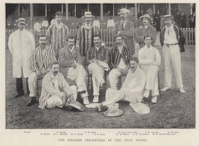 Los jugadores de cricket ingleses en las Indias Occidentales, 1895 de English Photographer