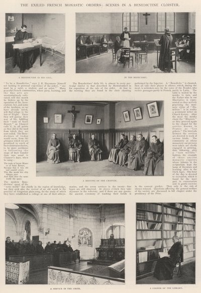 Las órdenes monásticas francesas exiliadas, escenas en un claustro benedictino de English Photographer