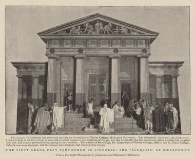 La primera obra griega representada en Victoria, la Alcestis en Melbourne de English Photographer
