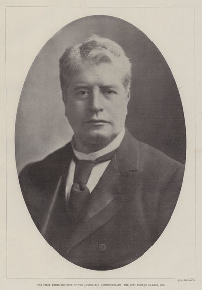 El primer primer ministro de la Commonwealth de Australia, el honorable Edmund Barton, QC de English Photographer