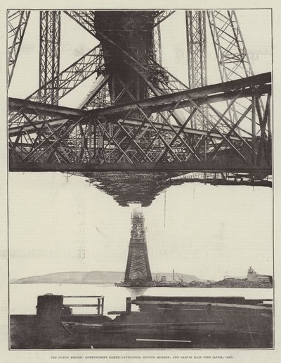 El Puente de Forth, Queensferry Miembro Inferior del Cantilever Norte y Muelle Principal de Garvie (abril de 1889) de English Photographer