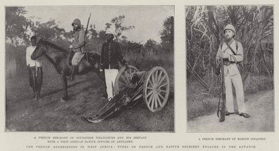 Las Agresiones Francesas en África Occidental, Tipos de Soldados Franceses y Nativos en el Avance de English Photographer