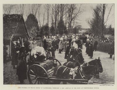 El Funeral del Príncipe Enrique de Battenberg, 5 de febrero de 1896, Llegada del Cuerpo a la Iglesia de Whippingham de English Photographer