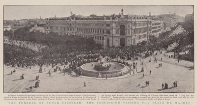 El funeral de Señor Castelar, la procesión pasando por la Plaza de Madrid de English Photographer