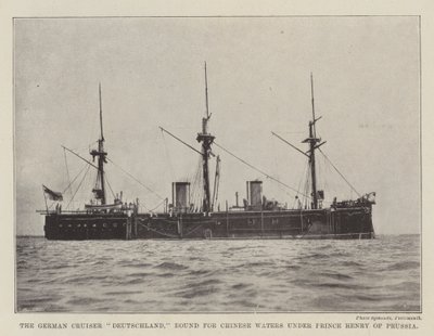 El crucero alemán Deutschland, rumbo a aguas chinas bajo el mando del Príncipe Enrique de Prusia de English Photographer