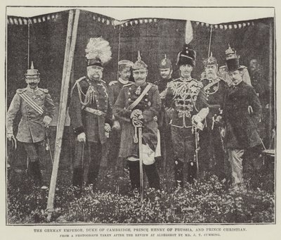 El emperador alemán, el duque de Cambridge, el príncipe Enrique de Prusia y el príncipe Christian de English Photographer