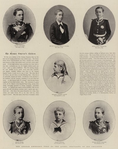 La Visita del Emperador Alemán a la Reina, Retratos de sus Hijos de English Photographer