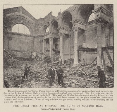 El gran incendio en Bristol, las ruinas de Colston Hall de English Photographer