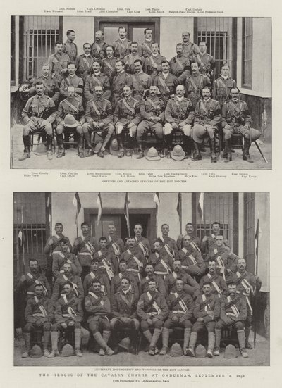 Los héroes de la carga de caballería en Omdurman, 2 de septiembre de 1898 de English Photographer