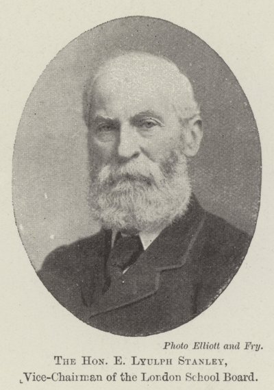 El Honorable E Lyulph Stanley, vicepresidente de la Junta Escolar de Londres de English Photographer