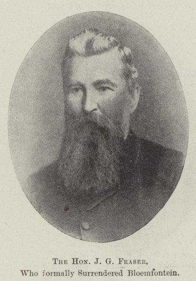 El Honorable J G Fraser, quien rindió formalmente Bloemfontein de English Photographer
