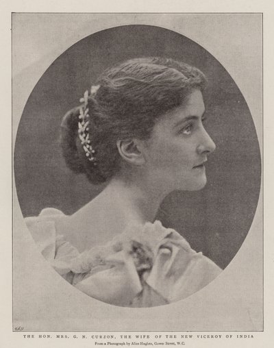 La Honorable Sra. G N Curzon, la esposa del nuevo virrey de la India de English Photographer