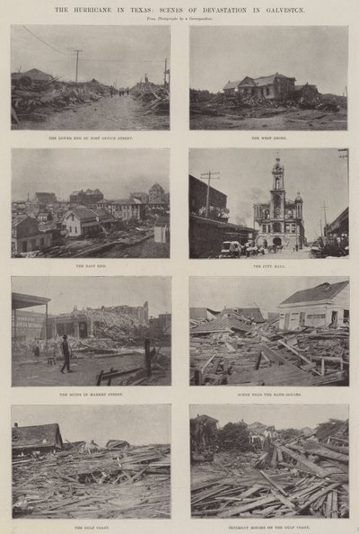 El Huracán en Texas, Escenas de Devastación en Galveston de English Photographer