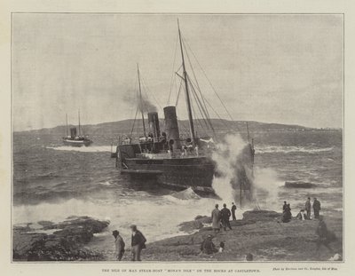 El barco de vapor de la Isla de Man Monas Isle en las rocas de Castletown de English Photographer