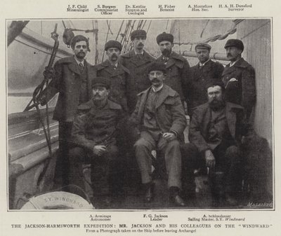 La expedición Jackson-Harmsworth, el Sr. Jackson y sus colegas en el Windward de English Photographer