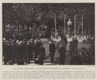 El Kaiser desvelando una estatua de su madre en Homburg el 19 de agosto de English Photographer
