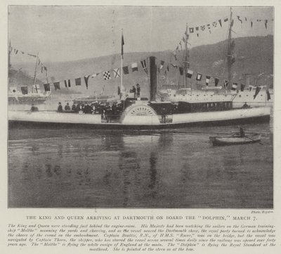 El rey y la reina llegando a Dartmouth a bordo del Dolphin, 7 de marzo de English Photographer