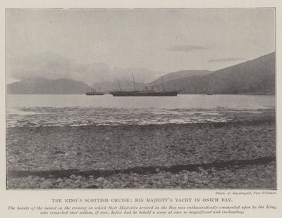 El crucero escocés del rey, el yate de Su Majestad en Onich Bay de English Photographer