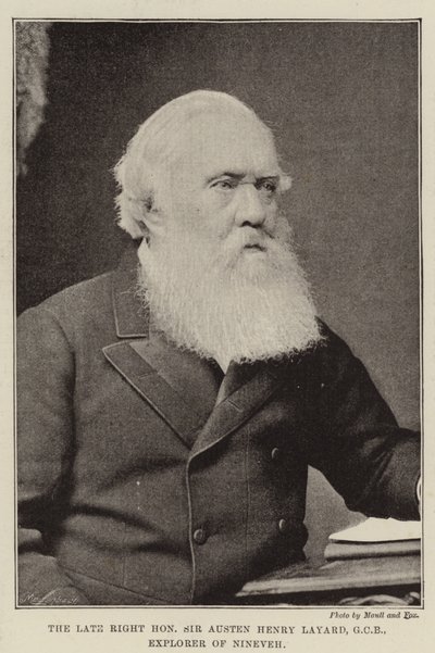 El difunto honorable Sir Austen Henry Layard, GCB, explorador de Nínive de English Photographer