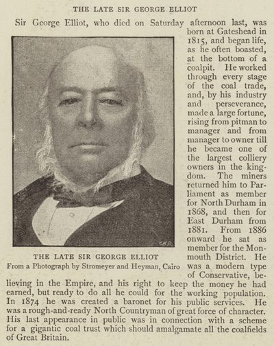 El difunto Sir George Elliot de English Photographer