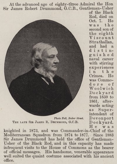 El difunto Sir James R Drummond, GCB de English Photographer