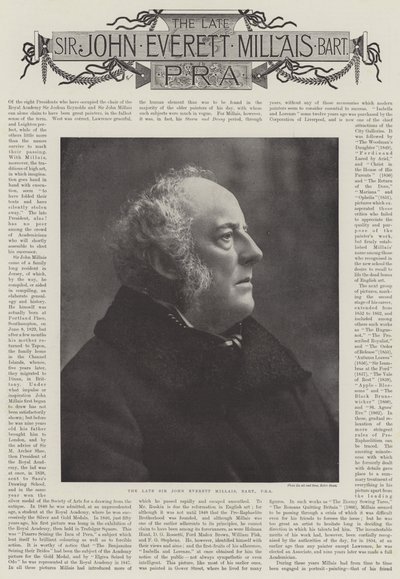 El difunto Sir John Everett Millais, obituarios de English Photographer