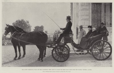 Los Últimos Retratos del Sr. y la Sra. Gladstone, cuando estaban a punto de salir para su Paseo Diario desde el Chateau Thorenc, Cannes de English Photographer